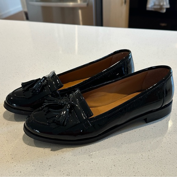 Sezane Lisa Patent Leather Tassel Loafers - Picture 2 of 8